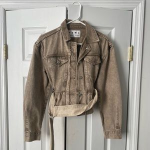 PROENZA SCHOULER WHITE LABEL DENIM BEIGE JACKET: SZ S